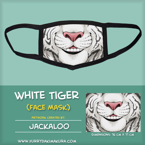 White Tiger Face Mask by Jackaloo